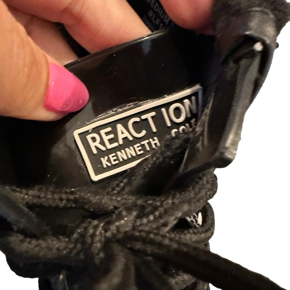 Kenneth Cole Reaction | Black Rain Lace Up Cozy Lug Sole Rain Boots Size 9 - Picture 12 of 14